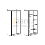 Мебель для гостиниц Гардероб с воротником и полками R5806V