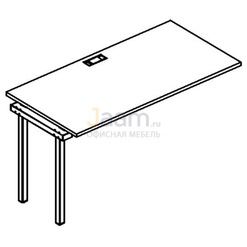 Мебель для персонала Секция стола рабочей станции на металлокаркасе DUE Б2 013-1 БП
