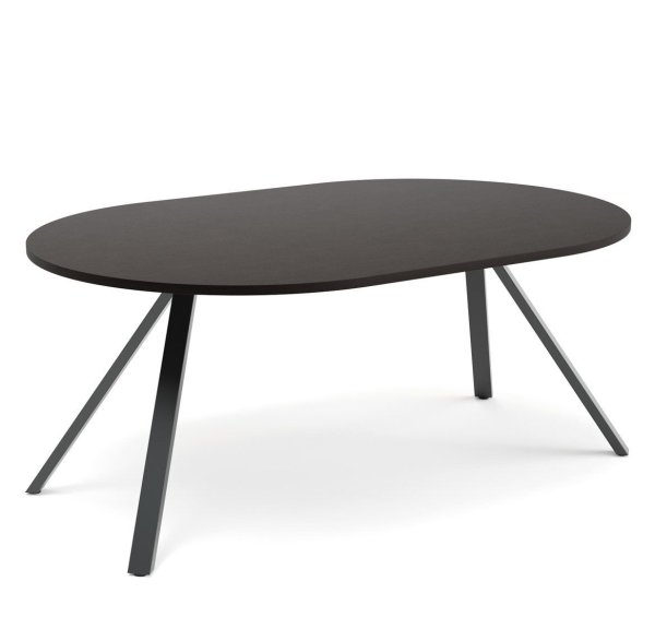 Стол переговорный опоры черные Fermo AS180B/W 1800x1200x750 (ВенгеЧерный)
