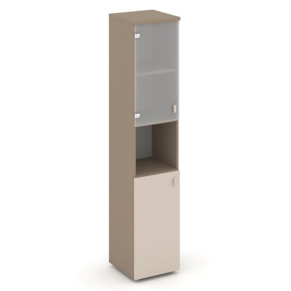 Шкаф высокий узкий левый ES.SU-1.4 (L) (400х420х1977) (Латте/Капучино/Сатин матовый)