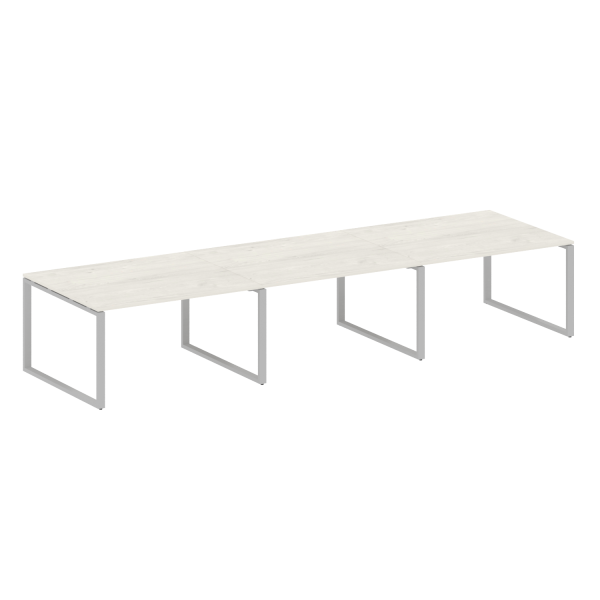 Переговорный стол 3 столешницы Metal System Style БО.ПРГ-3.3 4200x1235x750 (Дуб Наварра/Серый металл)