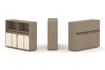 Тумба двойная + низкая надставка ES.NB.2N-5 (1500х410х1135)