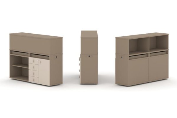 Тумба двойная + низкая надставка ES.NB.2N-7 (1500х410х1135)