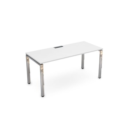 Стол рабочий Gloss line НСР-П.004.1 1600x800x750 (Белый премиумХром)