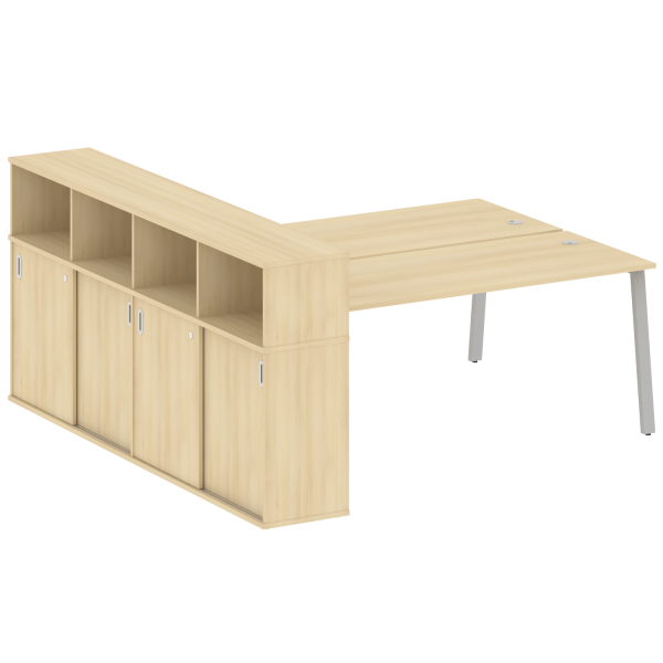 Рабочая станция с шкафом-купе на А-образном м/к Metal System Style БА.РС-СШК-4.5 Т 2210x2332x1098