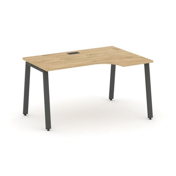 Стол рабочий эргономичный SN-6A.SPA-001(R) (1380х600/980х750) (Тиквуд Светлый/Металл Антрацит)