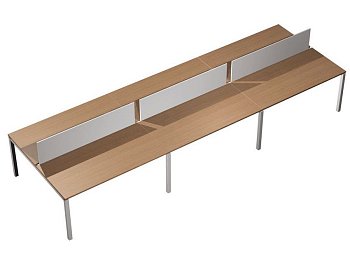 Рабочая станция с настольными экранами ДСП  Profiquadro КВ 0131-3 БВ 3600x1570x750