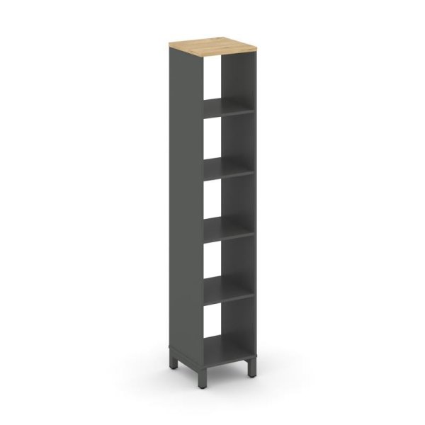 Каркас стеллажа 5 ярусов SN.KS-510 (387х400х1982) (Антрацит/Тиквуд Светлый/Металл Антрацит)