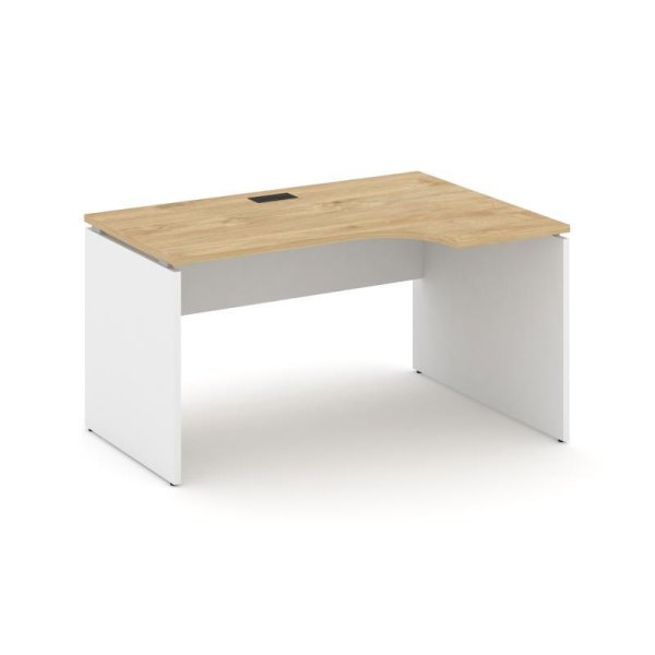 Стол рабочий эргономичный SN-D.SPA-021(R) (1380х800/980х750) (Тиквуд Светлый/Белый)