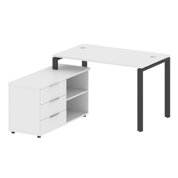 Рабочая станция с опорной тумбой левая Metal System Style БП.РС-СТС-2.2 Л 1300x1520x750