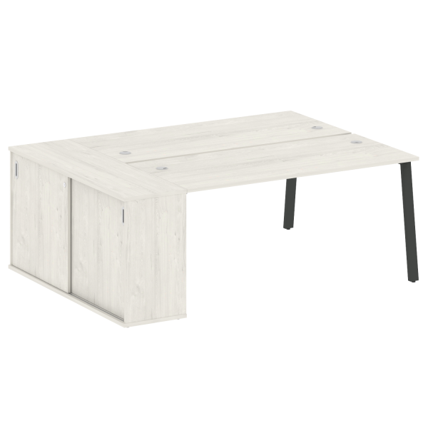 Рабочая станция с шкафом-купе на А-образном м/к Metal System Style БА.РС-СШК-1.4 Т 2010x1475x750 (Дуб наварра/Антрацит металл)