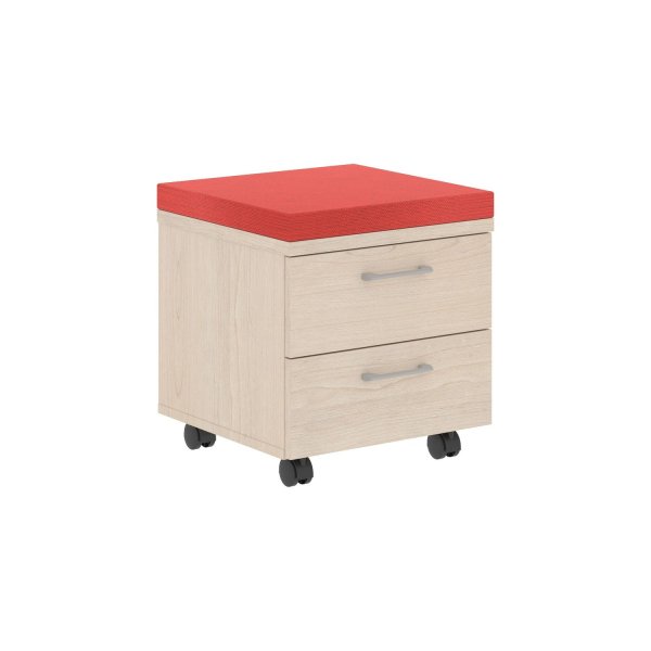 Тумба мобильная подушка красная Xten XMC-2D 465x450x504 (Бук тиара)
