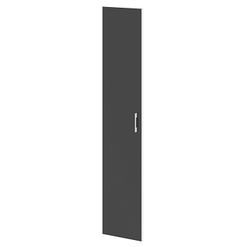 Дверь стеклянная черная левое в раме высокое Lacobel LT.S-1 R (L) Black