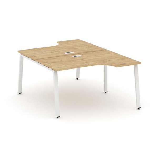 Рабочая станция эргономичная SN-6A.DRPA-021 (1380х1632/1992х750) (Тиквуд Светлый/Металл Белый)