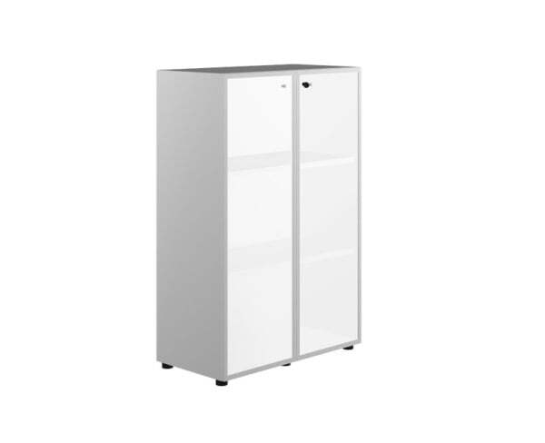 Шкаф средний со стеклом стекло мокка рама хром X7 IDEV86M K C 860x450x1310 (Стекло)