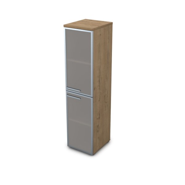 9ПЛ.004.9 Пенал со стеклом (400x450x1645) , левый (Teakwood)