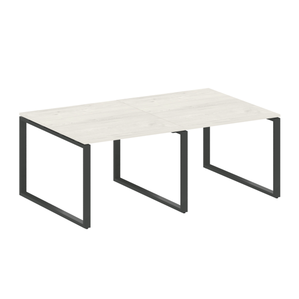 Переговорный стол 2 столешницы Metal System Style БО.ПРГ-2.1 2000x1235x750 (Дуб Наварра/Антрацит металл)