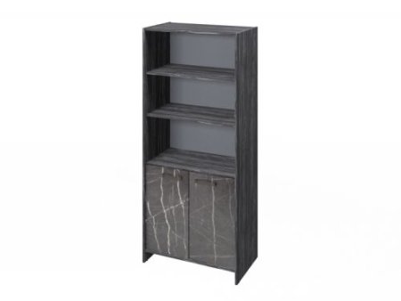 Шкаф для документов Festus FB-672.G 800x460x1861 (Древесина Графит/Камень Пьетра Гриджиа черный)