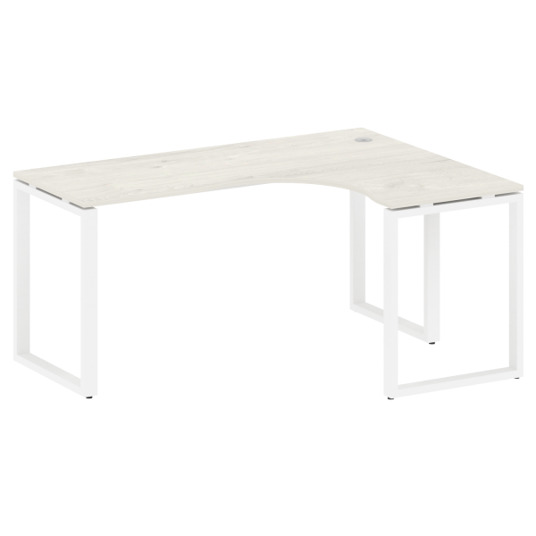 Стол криволинейный правый Metal System Style БО.СА-4 R 1600x1200x750 (Дуб Наварра/Белый металл)