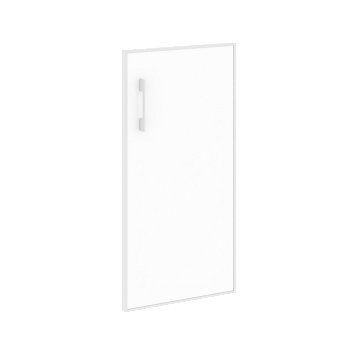 Дверь стеклянная черная правое в раме низкое Lacobel LT.S-3 R (R) White