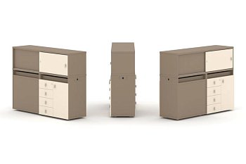 Тумба двойная + низкая надставка ES.NB.2N-17 (1500х410х1135)