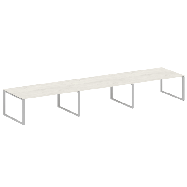 Переговорный стол 3 столешницы Metal System Style БО.ПРГ-3.5 5400x1235x750 (Дуб Наварра/Серый металл)
