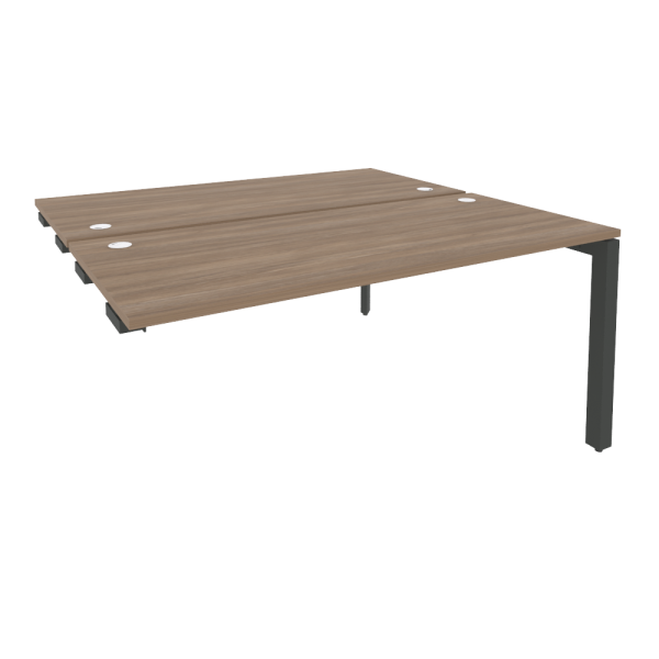 Стол-приставка двойной на П-образном м/к к опорным элем. Onix O.MP-D.SPR-4.7 1580x1475x750 (Дуб Аризона/Черный металл)