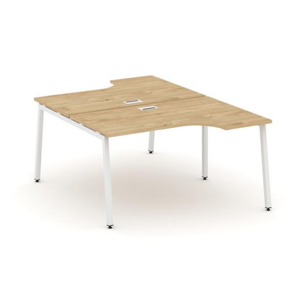 Рабочая станция эргономичная SN-4A.DRPA-021 (1380х1632/1992х750) (Тиквуд Светлый/Металл Белый)