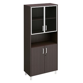 Шкаф для документов стекло в рамке + ДСП с замком + ниша Борн B 430-823-1 900x450x2074