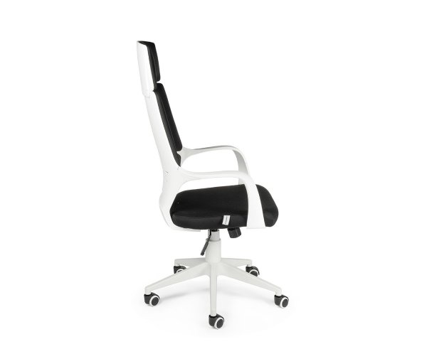 Кресло офисное / IQ / (white+black) белый пластик / черная ткань