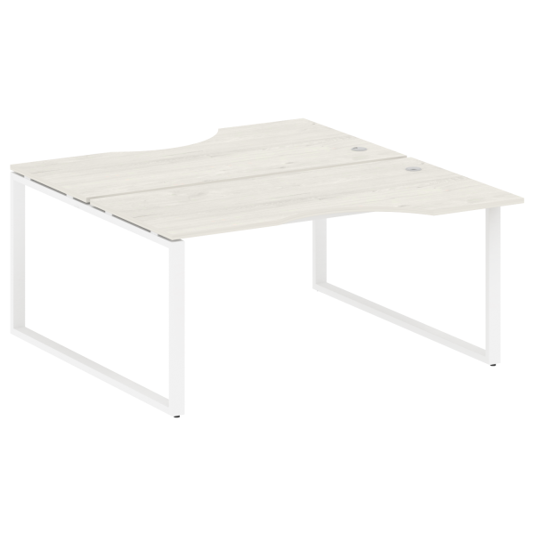 Рабочая станция криволинейная Metal System Style БО.РАС-СА-2.1 1600x1835x750 (Дуб Наварра/Белый металл)