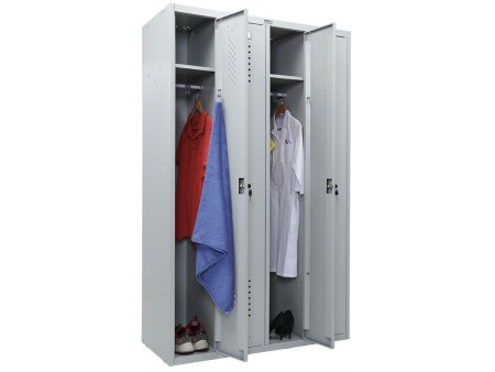 Шкаф для раздевалок ПРАКТИК Стандарт LS-41 (Серый)