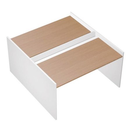 Рабочая станция на опорах ДСП (2х160) с ProSystem Profiquadro КВ 1403 БВ 1650x1570x835 (Белый премиум / Вишня скандинавская)