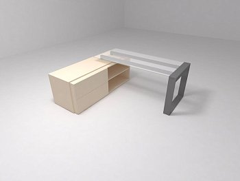 Стол для опорной тумбы, столешница стекло Brix BR.00.16 1800x750x800