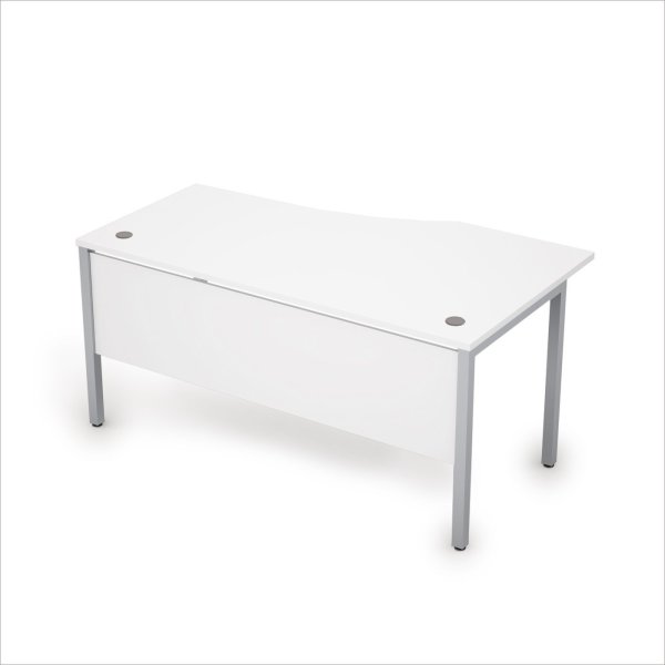 6МД.020  Стол криволинейн.лев. (1600x900x750) (Белый/Алюминий матовый)