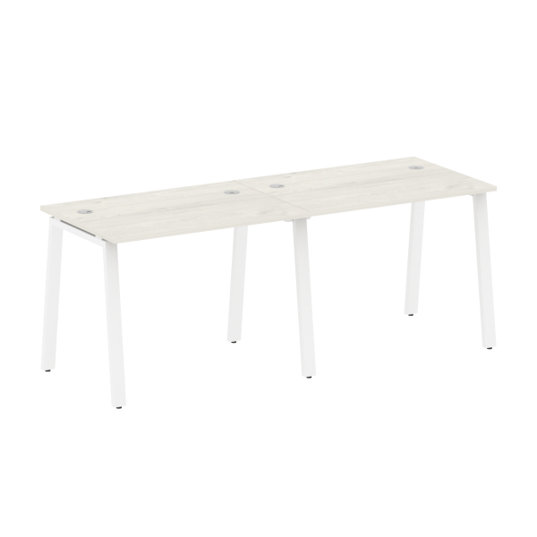 Рабочая станция на 2 рабочих места на А-образном м/к Metal System Style БА.СМ-2.1 2000x720x750 (Дуб наварра/Белый металл)
