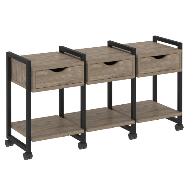 Тумба на колесных опорах наборная VR.L-TN-4.K 1440x460x767 (Тиквуд Темный/Черный металл)