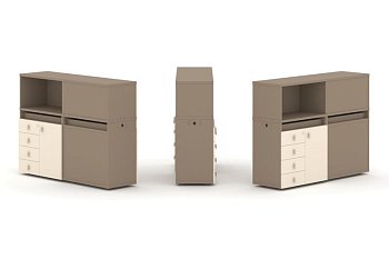 Тумба двойная + низкая надставка ES.NB.2N-16 (1500х410х1135)