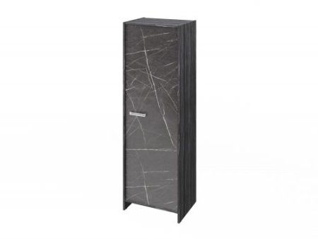 Шкаф для документов узкий Festus FI-571.G 600x460x1861 (Древесина Графит/Камень Пьетра Гриджиа черный)
