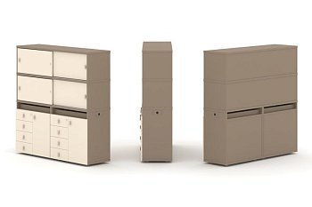 Тумба двойная + высокая надставка ES.NB.2V-5 (1500х410х1520)