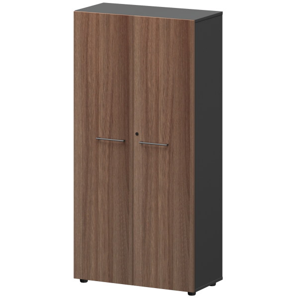 Шкаф высокий закрытый Кортез СМШ48F 792x380x1595 (Темный шимо/Графит)