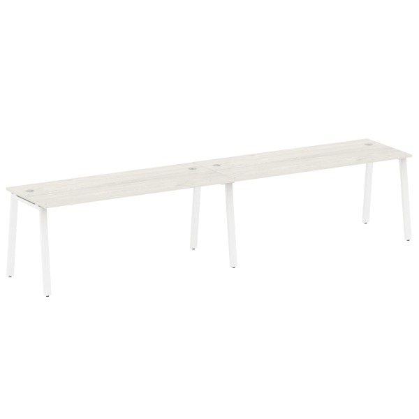Рабочая станция на 2 рабочих места на А-образном м/к Metal System Style БА.СМ-2.5 3600x720x750 (Дуб наварра/Белый металл)