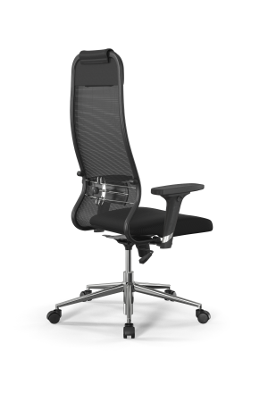 Кресло для руководителя Метта Sit 10 B1-111D - X2+UMF(X1) /Ub00/Wh00/D02P(M09.B23.G18.W01) (Черный)