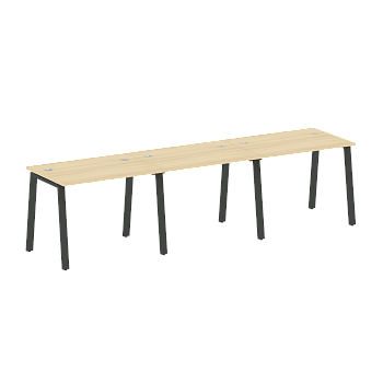 Рабочая станция на 3 рабочих места на А-образном м/к Metal System Style БА.СМ-3.1 3000x720x750