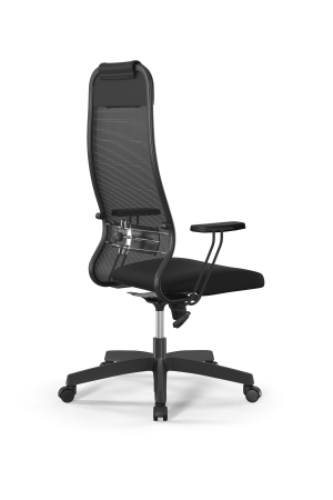 Кресло для руководителя Метта Sit 10 B1-111T - X2+UMF(X1) /Ub00/Wh00/T1bp-b(M09.B02.G15.W01) (Черный)